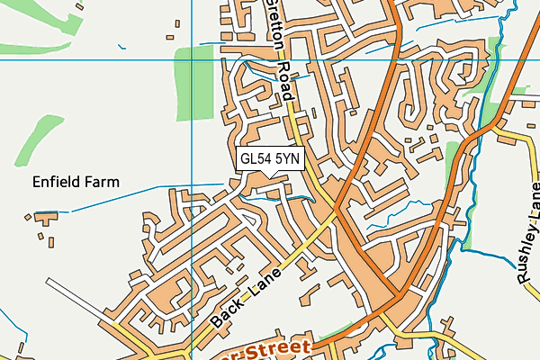 GL54 5YN map - OS VectorMap District (Ordnance Survey)