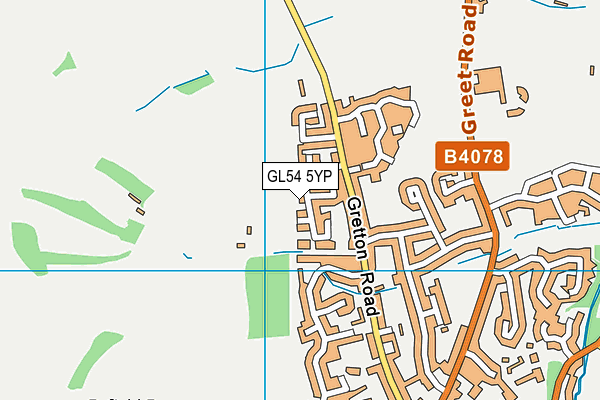 GL54 5YP map - OS VectorMap District (Ordnance Survey)