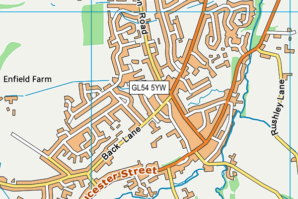 GL54 5YW map - OS VectorMap District (Ordnance Survey)