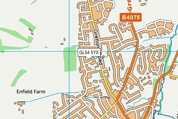 GL54 5YX map - OS VectorMap District (Ordnance Survey)