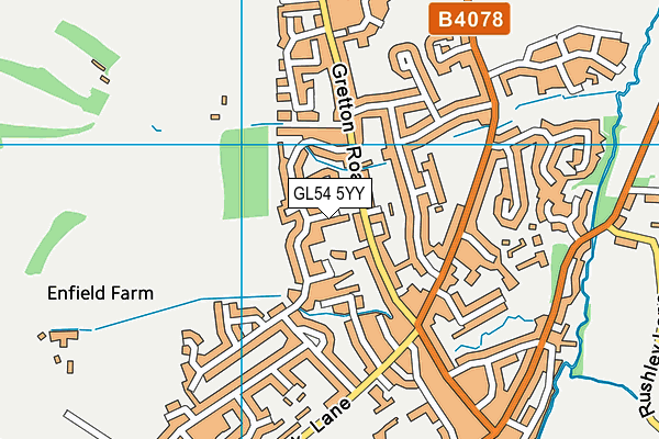 GL54 5YY map - OS VectorMap District (Ordnance Survey)