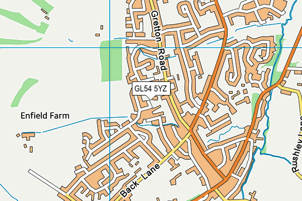 GL54 5YZ map - OS VectorMap District (Ordnance Survey)