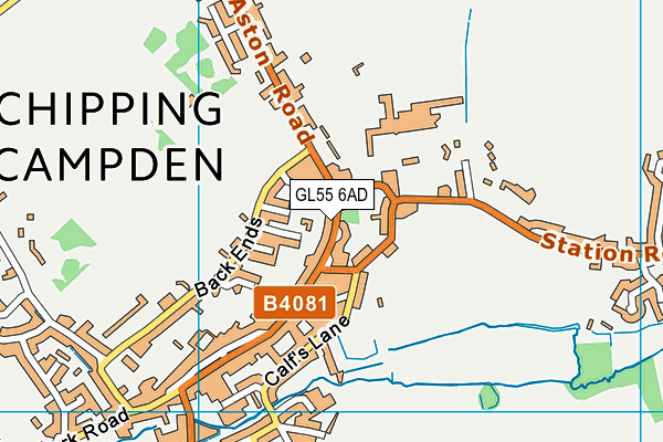 GL55 6AD map - OS VectorMap District (Ordnance Survey)