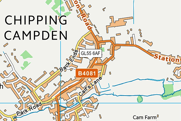 GL55 6AF map - OS VectorMap District (Ordnance Survey)