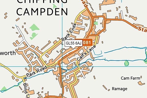 GL55 6AJ map - OS VectorMap District (Ordnance Survey)