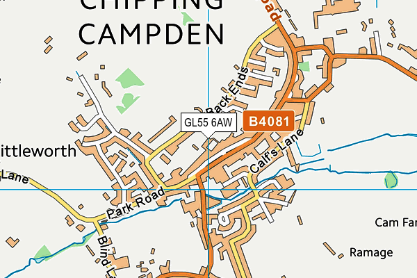 GL55 6AW map - OS VectorMap District (Ordnance Survey)