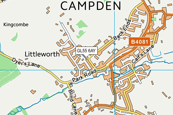 GL55 6AY map - OS VectorMap District (Ordnance Survey)