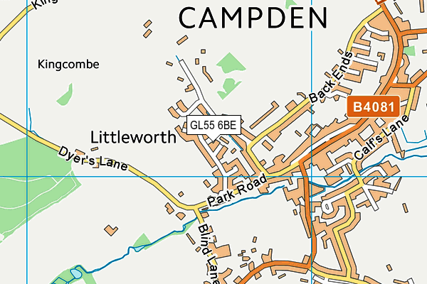 GL55 6BE map - OS VectorMap District (Ordnance Survey)