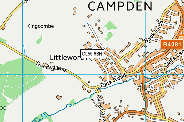 GL55 6BN map - OS VectorMap District (Ordnance Survey)