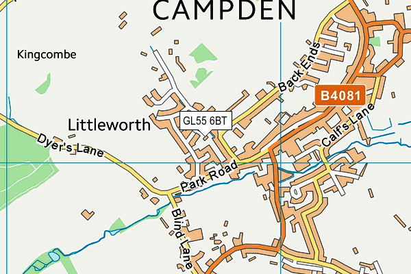 GL55 6BT map - OS VectorMap District (Ordnance Survey)