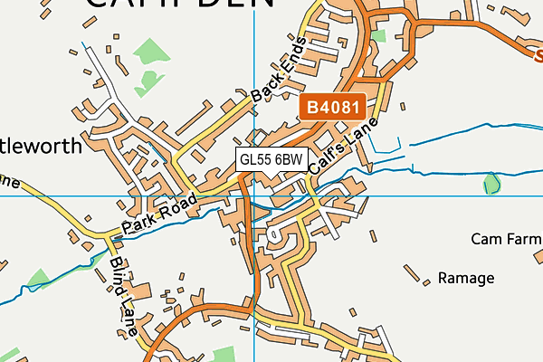 GL55 6BW map - OS VectorMap District (Ordnance Survey)