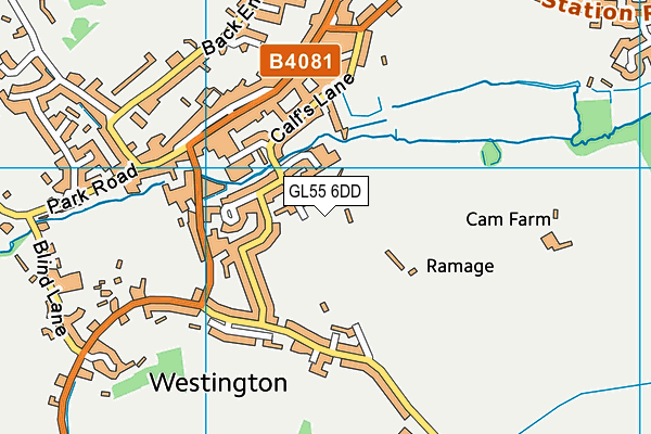 GL55 6DD map - OS VectorMap District (Ordnance Survey)