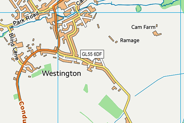 GL55 6DF map - OS VectorMap District (Ordnance Survey)