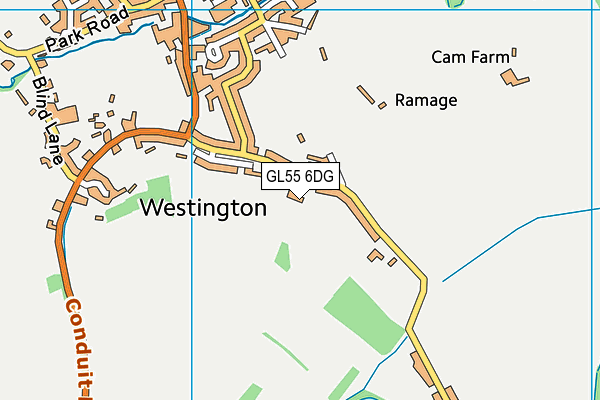 GL55 6DG map - OS VectorMap District (Ordnance Survey)