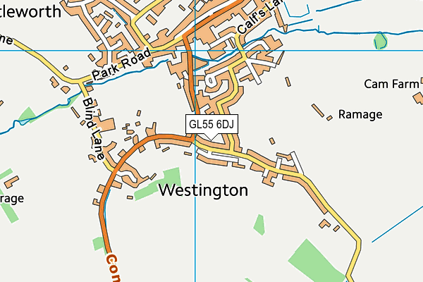 GL55 6DJ map - OS VectorMap District (Ordnance Survey)