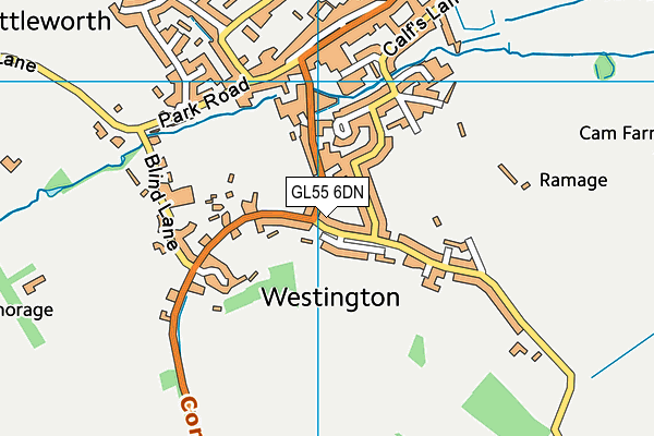 GL55 6DN map - OS VectorMap District (Ordnance Survey)