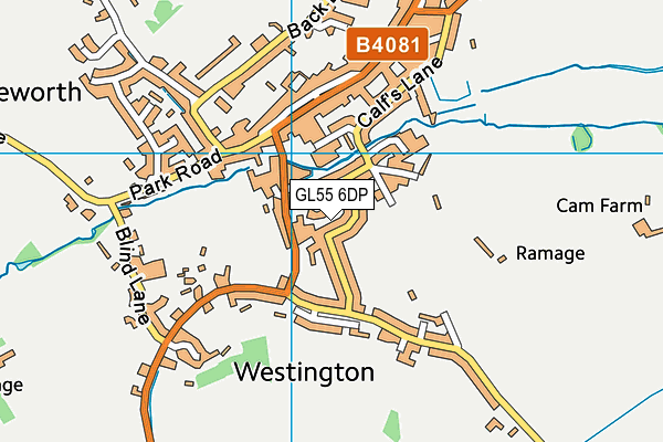 GL55 6DP map - OS VectorMap District (Ordnance Survey)