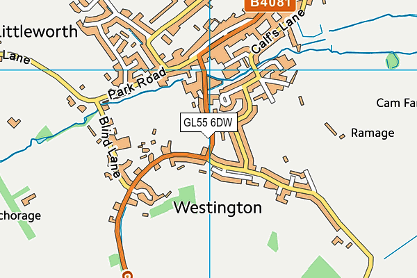 GL55 6DW map - OS VectorMap District (Ordnance Survey)