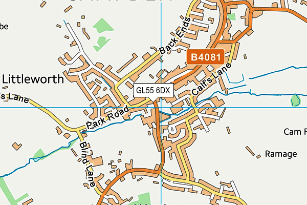 GL55 6DX map - OS VectorMap District (Ordnance Survey)