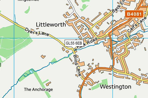 GL55 6EB map - OS VectorMap District (Ordnance Survey)