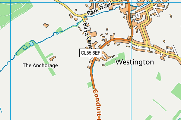 GL55 6EF map - OS VectorMap District (Ordnance Survey)