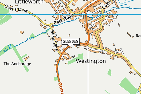 GL55 6EG map - OS VectorMap District (Ordnance Survey)