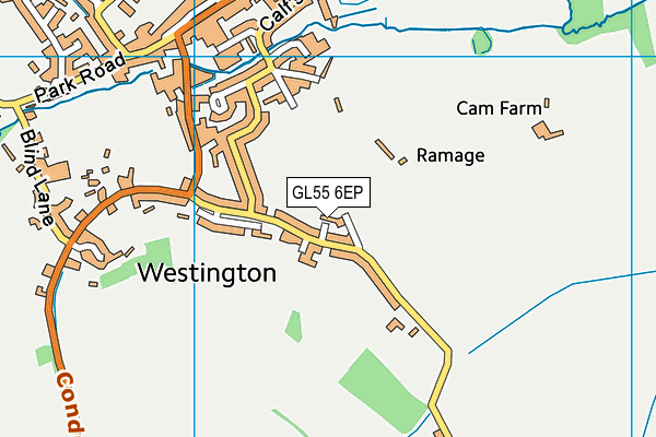 GL55 6EP map - OS VectorMap District (Ordnance Survey)