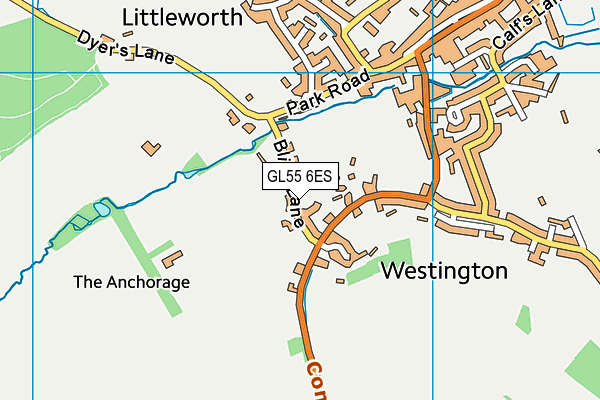 GL55 6ES map - OS VectorMap District (Ordnance Survey)