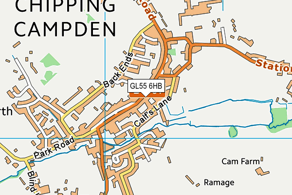 Map of THE OLD GRAMMAR SCHOOL (CHIPPING CAMPDEN) LIMITED at district scale