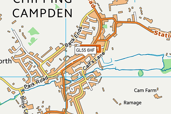 GL55 6HF map - OS VectorMap District (Ordnance Survey)