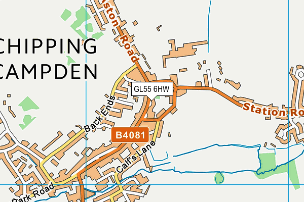 GL55 6HW map - OS VectorMap District (Ordnance Survey)