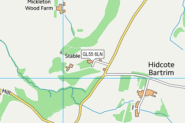 GL55 6LN map - OS VectorMap District (Ordnance Survey)