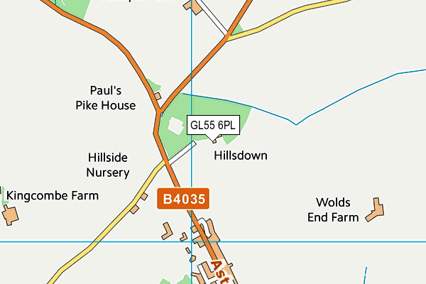 GL55 6PL map - OS VectorMap District (Ordnance Survey)