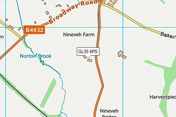 GL55 6PS map - OS VectorMap District (Ordnance Survey)