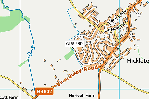 GL55 6RD map - OS VectorMap District (Ordnance Survey)