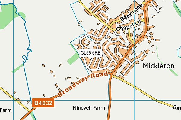 GL55 6RE map - OS VectorMap District (Ordnance Survey)