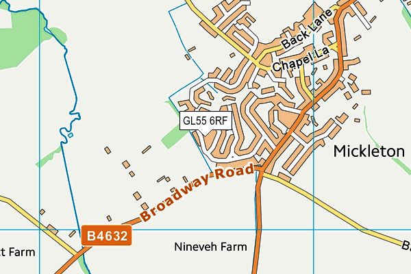 GL55 6RF map - OS VectorMap District (Ordnance Survey)