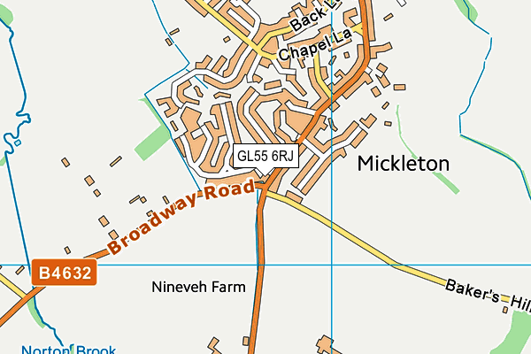 GL55 6RJ map - OS VectorMap District (Ordnance Survey)