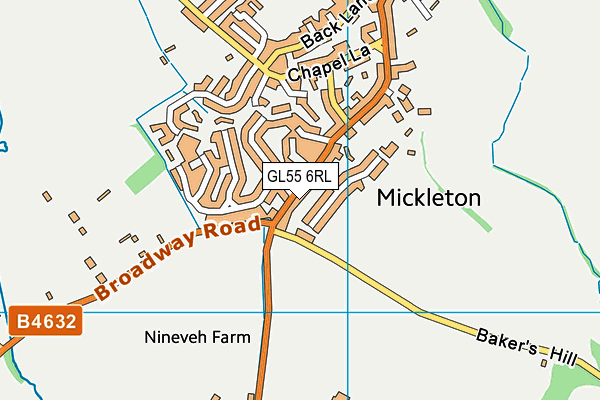 GL55 6RL map - OS VectorMap District (Ordnance Survey)