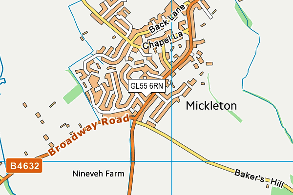 GL55 6RN map - OS VectorMap District (Ordnance Survey)