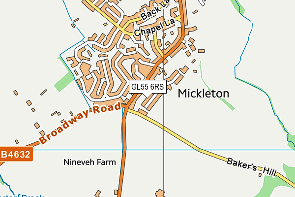 GL55 6RS map - OS VectorMap District (Ordnance Survey)