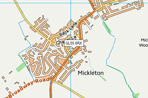 GL55 6RX map - OS VectorMap District (Ordnance Survey)