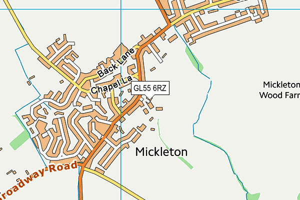 GL55 6RZ map - OS VectorMap District (Ordnance Survey)