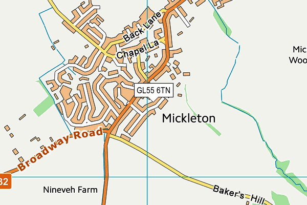 GL55 6TN map - OS VectorMap District (Ordnance Survey)