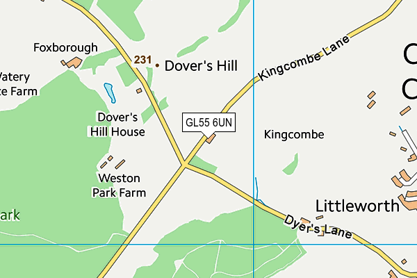 GL55 6UN map - OS VectorMap District (Ordnance Survey)