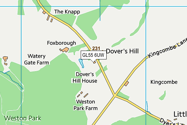 GL55 6UW map - OS VectorMap District (Ordnance Survey)