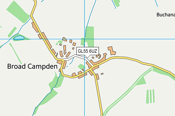 GL55 6UZ map - OS VectorMap District (Ordnance Survey)