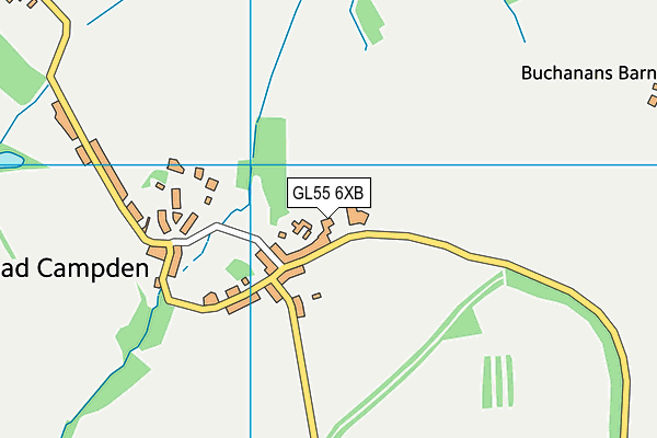 GL55 6XB map - OS VectorMap District (Ordnance Survey)