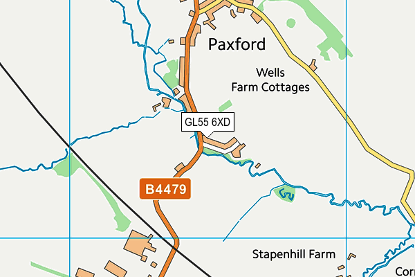 GL55 6XD map - OS VectorMap District (Ordnance Survey)