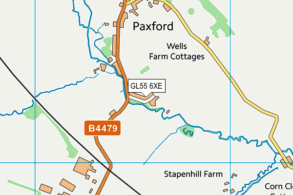 GL55 6XE map - OS VectorMap District (Ordnance Survey)